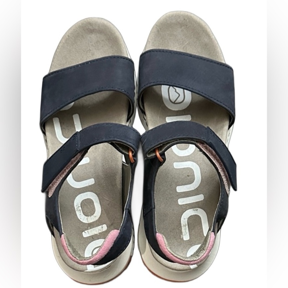 Bionica® Okoli Womens Sandals Navy/Pink Leather Hook & Loop Size 8